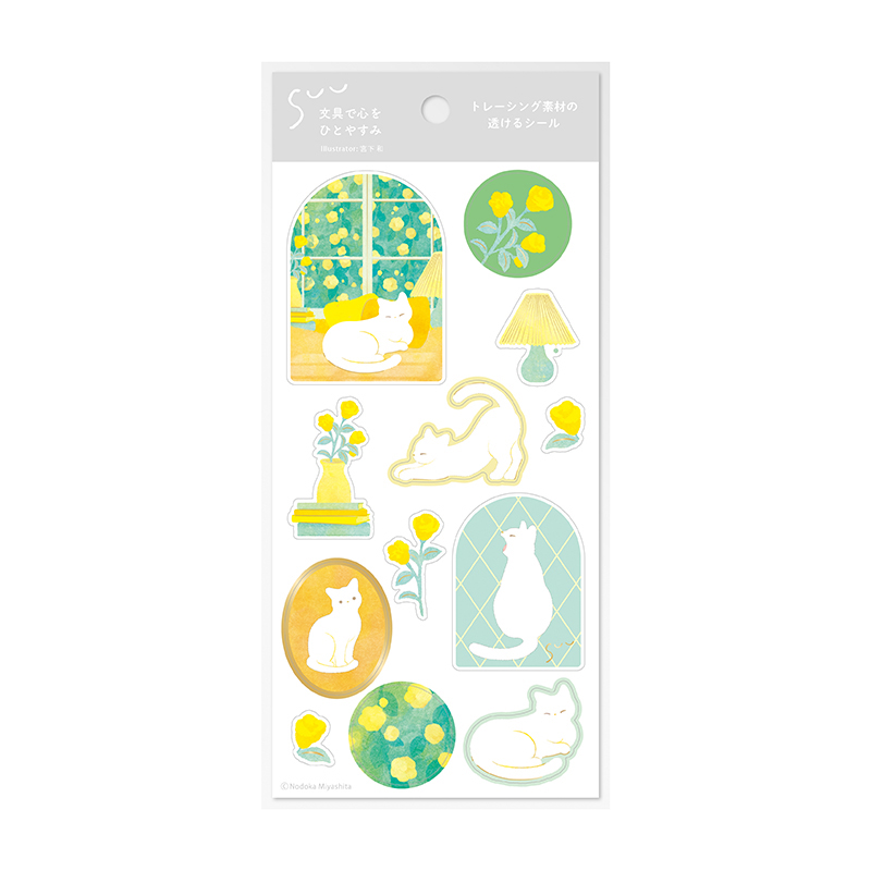 SUU　シール　窓辺の猫　シ-SU101